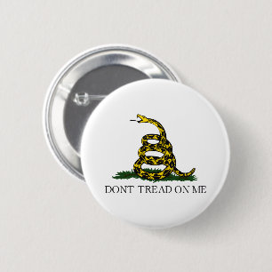 Gadsden Flag Don't Tread on Me Libertarian Yellow 6 Cm Round Badge