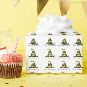 Gadsden Flag Don't Tread on Me Libertarian Yellow Wrapping Paper
