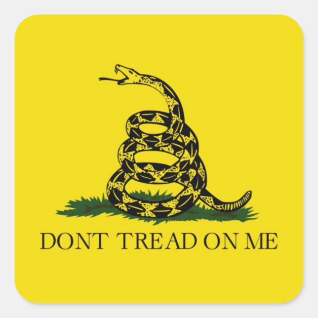Gadsden Flag Dont Tread On Me Political Square Sticker (Front)