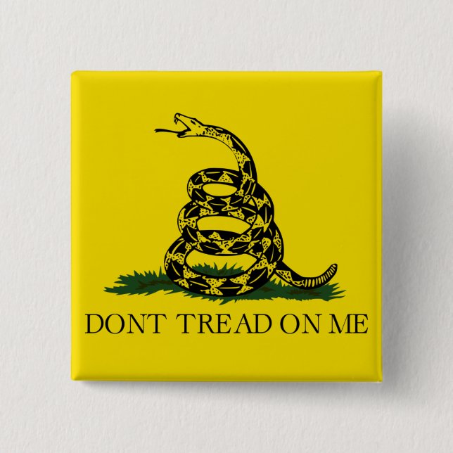 Gadsden Flag (Don't Tread on Me) (Snake Flag) 15 Cm Square Badge (Front)