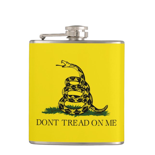 Gadsden Flag Hip Flask (Front)