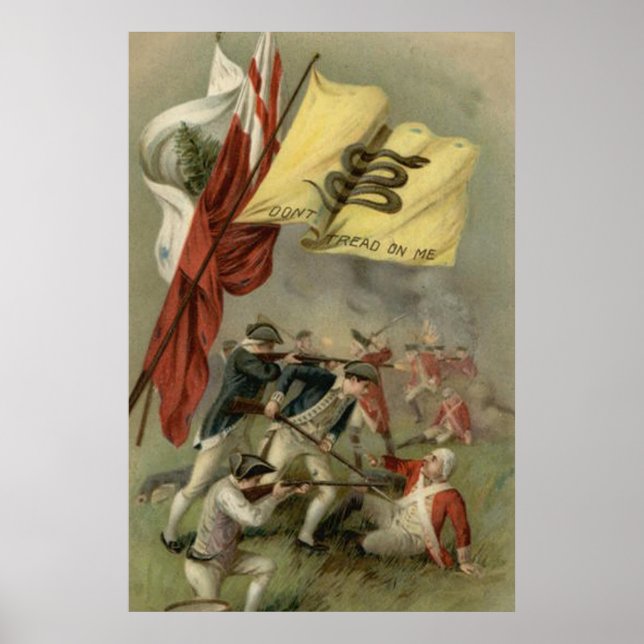 Gadsden Flag Revolutionary War Bunker Hill Poster (Front)