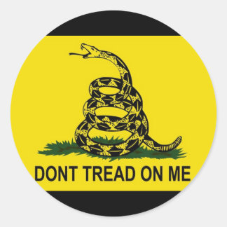 Gadsden Flag Round Sticker (Yellow/Black)