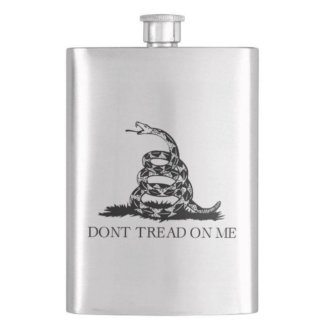 Gadsden Rattlesnake Flag: Revolutionary War 1776 Hip Flask (Front)