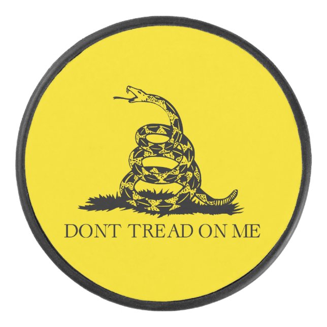 Gadsden Rattlesnake Flag: Revolutionary War 1776 Hockey Puck (Front)