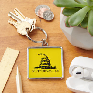 Gadsden Rattlesnake Flag: Revolutionary War 1776 Key Ring