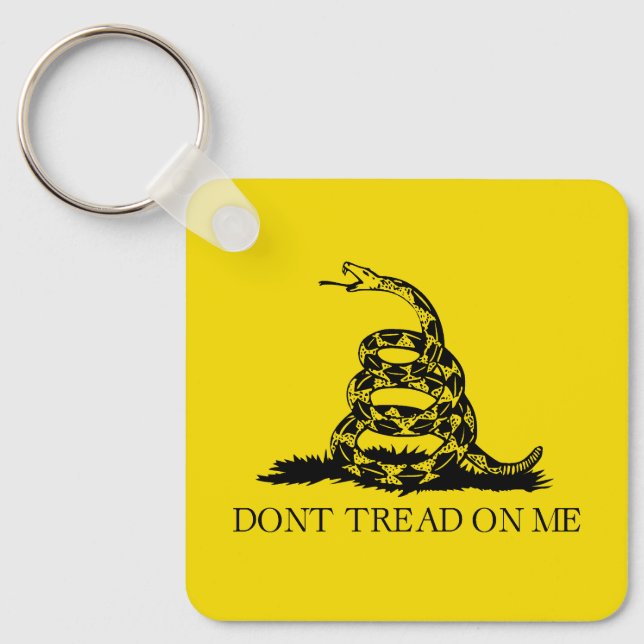 Gadsden Rattlesnake Flag: Revolutionary War 1776 Key Ring (Front)