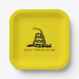 Gadsden Rattlesnake Flag: Revolutionary War 1776 Paper Plate