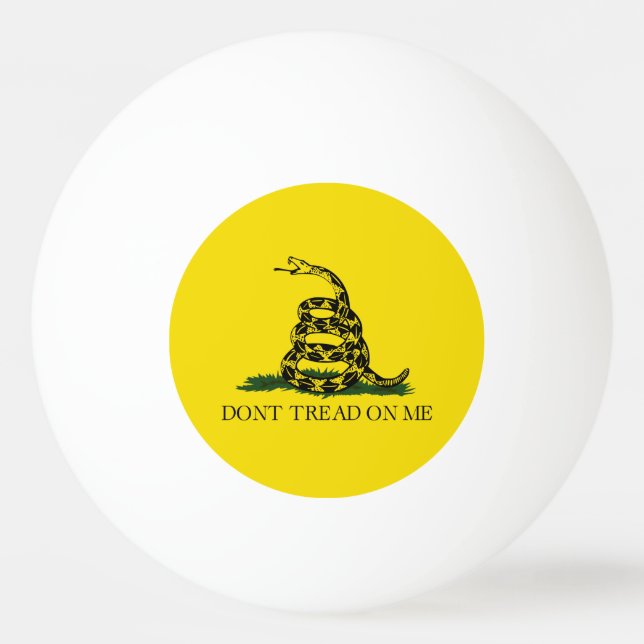 Gadsden Rattlesnake Flag: Revolutionary War 1776 Ping Pong Ball (Front)