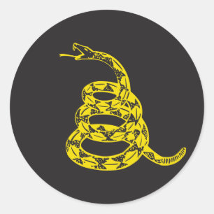 Gadsden Snake - Yellow Classic Round Sticker