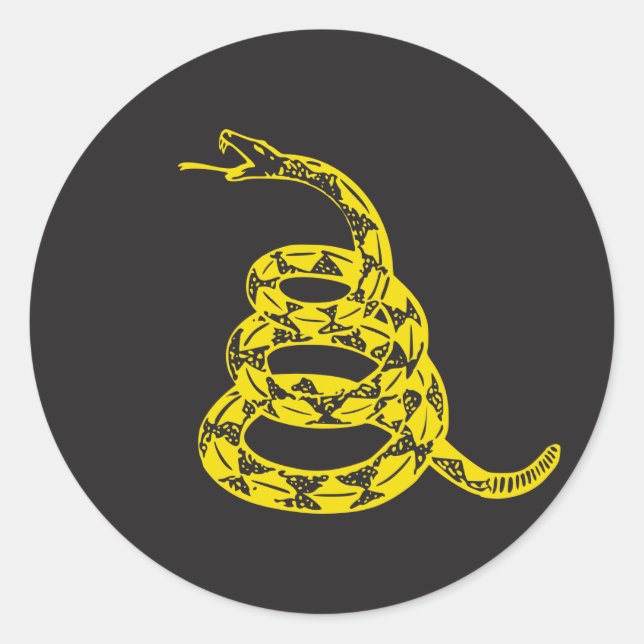 Gadsden Snake - Yellow Classic Round Sticker (Front)