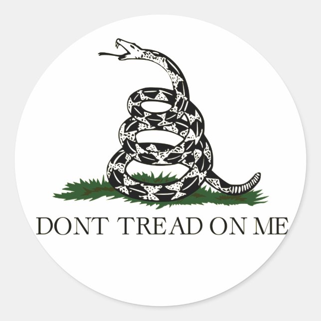 Gadsen Flag, Don't Tread On Me, Round Sticker (Front)