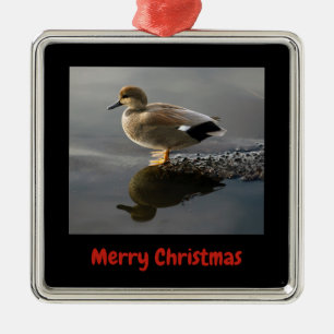 Gadwell Duck Merry Christmas Framed Metal Ornament
