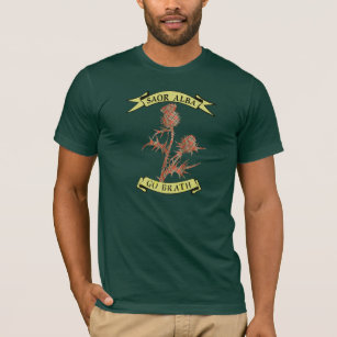 Gaelic Free Scotland Tartan Thistle T-Shirt