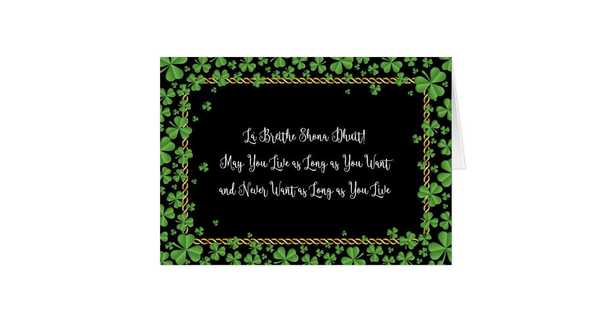 Gaelic Happy Birthday and Blessing 2 | Zazzle