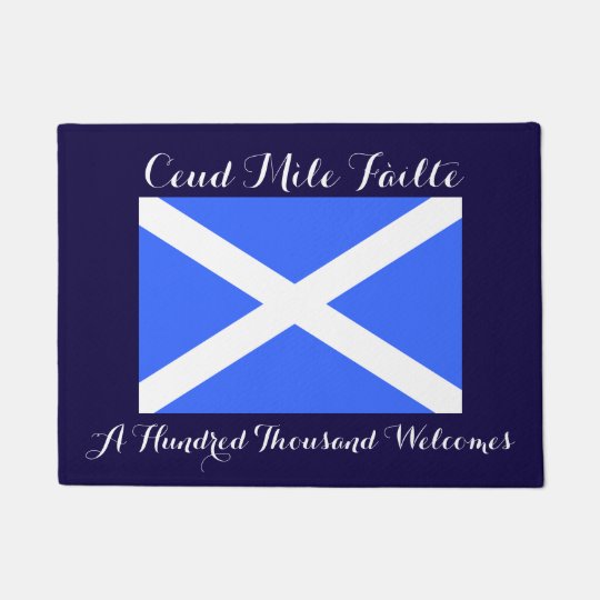 Gaelic Hundred Thousand Welcomes Scotland Flag Doormat Zazzle Co Uk