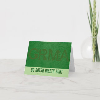 Gaelic Irish Thank You in Emerald Green Card