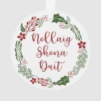 Gaelic Merry Christmas Wreath, Nollaig shona duit