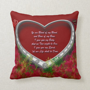 Gaelic Wedding Oath: Blood of my Blood - floral Cushion