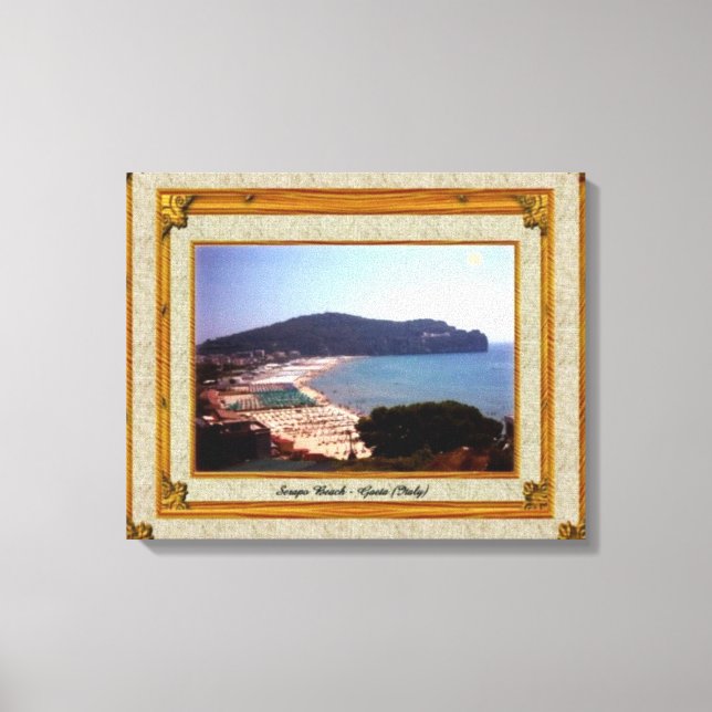 Gaeta Beach Vintage Frame Canvas Print (Front)