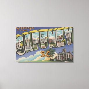Gaffney, South Carolina - Large Letter Scenes Canvas Print