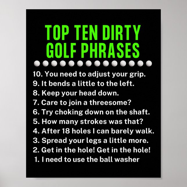 Gag Golf Ideas Golf For Dad Funny Golf For Men  Poster (Front)