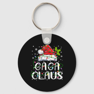 Gaga Claus Christmas Santa Hat Matching Family Xma Key Ring