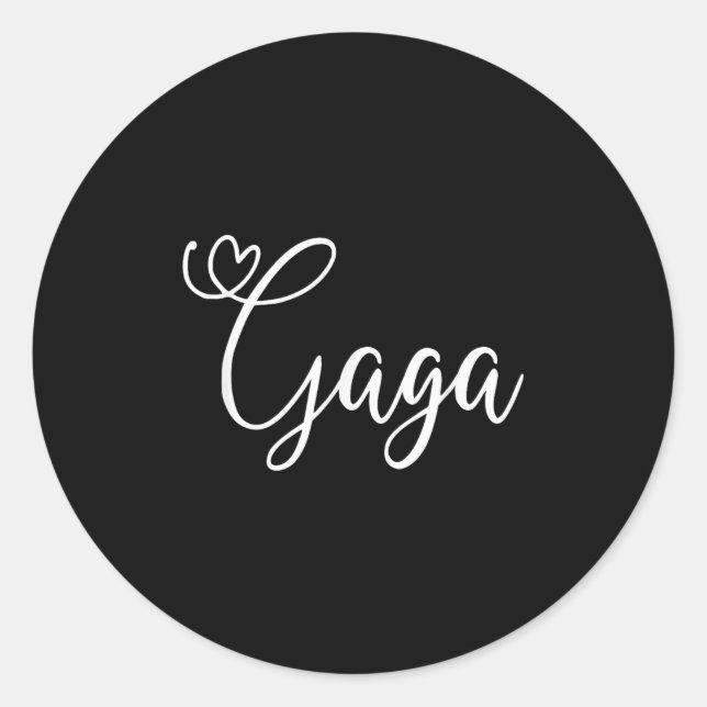Gaga Cute Heart Grandma  Classic Round Sticker (Front)