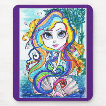 Gaga Nymph on The Half Shell Fantasy Art Mousepad