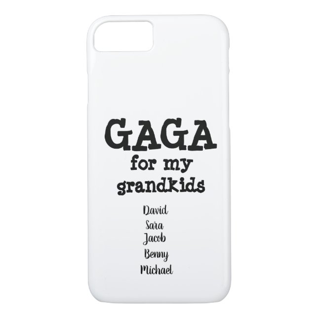 Gaga Phone Case Gift Grandma Grandkids Names (Back)