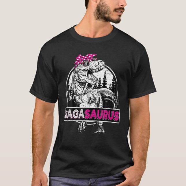 Gagasaurus T Rex Dinosaur Gaga Saurus Mother's Day T-Shirt (Front)