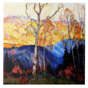 Gagnon - Golden Autumn, Laurentians Tile