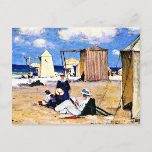 Gagnon - The Beach at Dinard, fine art Postcard