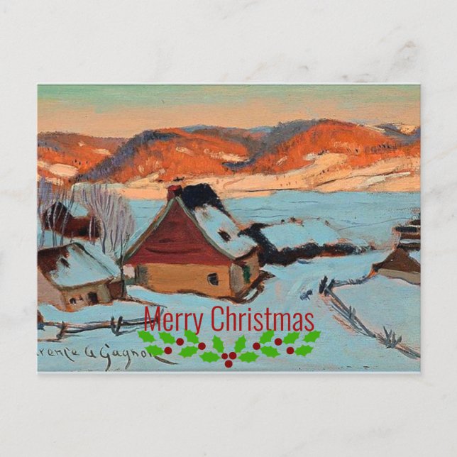 Gagnon - Twilight - Winter in Quebec - Christmas Postcard (Front)