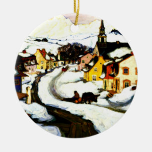 Gagnon - Village in the Laurentian Mountains, Ceramic Tree Decoration