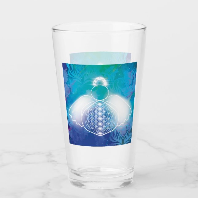 Gaia, flower of life, sacred geometric,mandala,zen glass (Front)