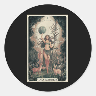 Gaia Greek Goddess Mother Earth Day Nature Lover T Classic Round Sticker
