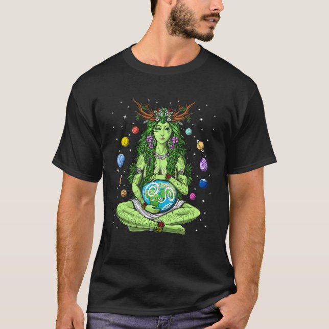 Gaia Greek Goddess Pagan Mother Earth Hippie Natur T-Shirt (Front)