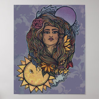 Gaia mother Earth Goddess Tarot the World Poster