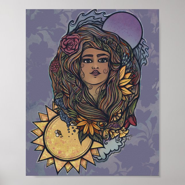 Gaia mother Earth Goddess Tarot the World Poster (Front)