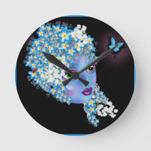 GAIA Mother Earth Pagan fantasy Art by LeahG Round Clock