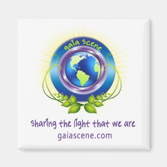 Gaia Scene Square Refridgerator Magnet Drop Logo (Front)