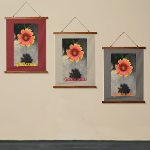 Gaillardia Flower and Shadow Floral Photographic Hanging Tapestry