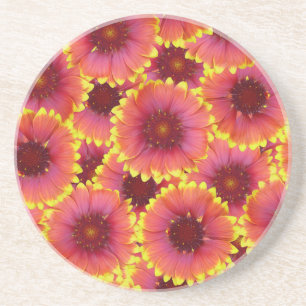 Gaillardia Seamless Pattern Coaster