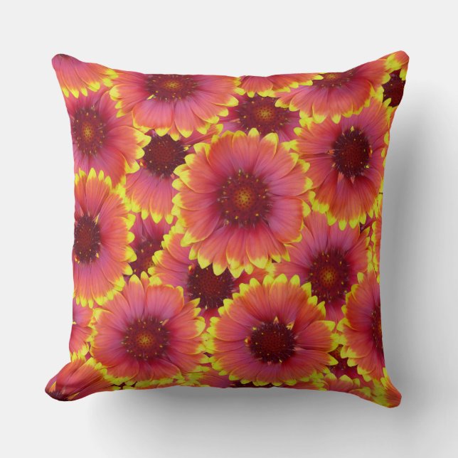 Gaillardia Seamless Pattern Cushion (Front)