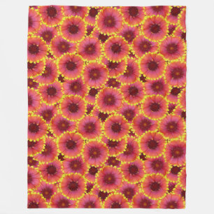 Gaillardia Seamless Pattern Fleece Blanket
