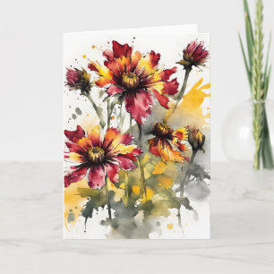 Gaillardia - Watercolor flowers Card