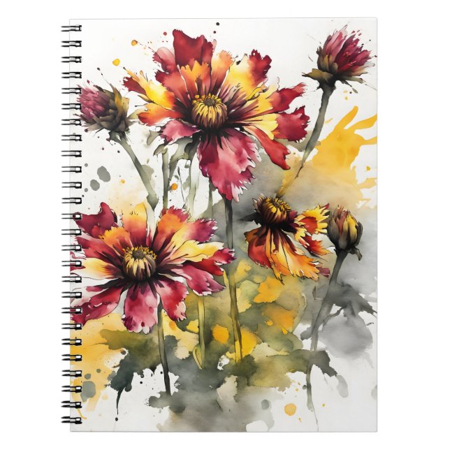 Gaillardia - Watercolor flowers Notebook (Front)