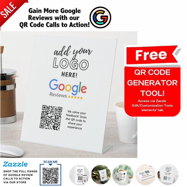 GAIN MORE GOOGLE REVIEWS WITH QR CODE CALLS TO ACT PEDESTAL SIGN (Creator Uploaded)