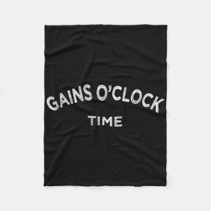 Gain O'clock Time Funny Powerlifting Bodybuilding Fleece Blanket